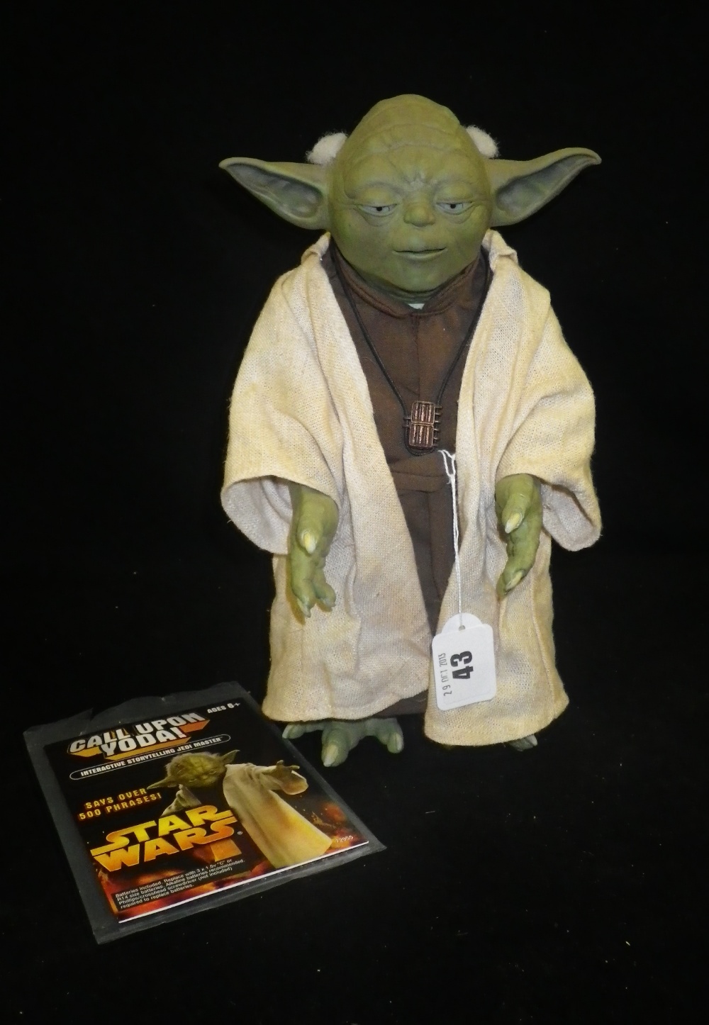 An interactive Storytelling Jedi Master Yoda Figure, 11.5" high