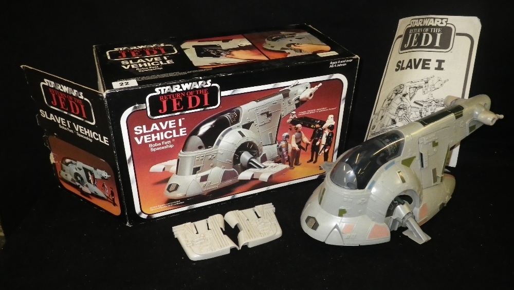 A Star Wars `Return of the Jedi` Slave One Vehicle, Boba Fett Spaceship, boxed, the box printed in