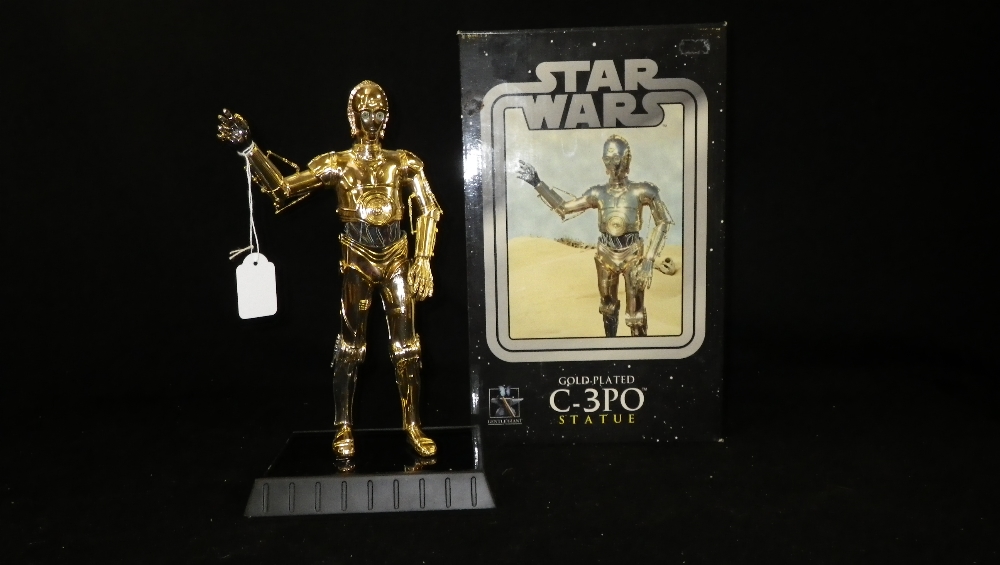 A Gentle Giant ltd Star Wars Gold-plated C-3PO Statue, No. 1952/3000, with original packaging