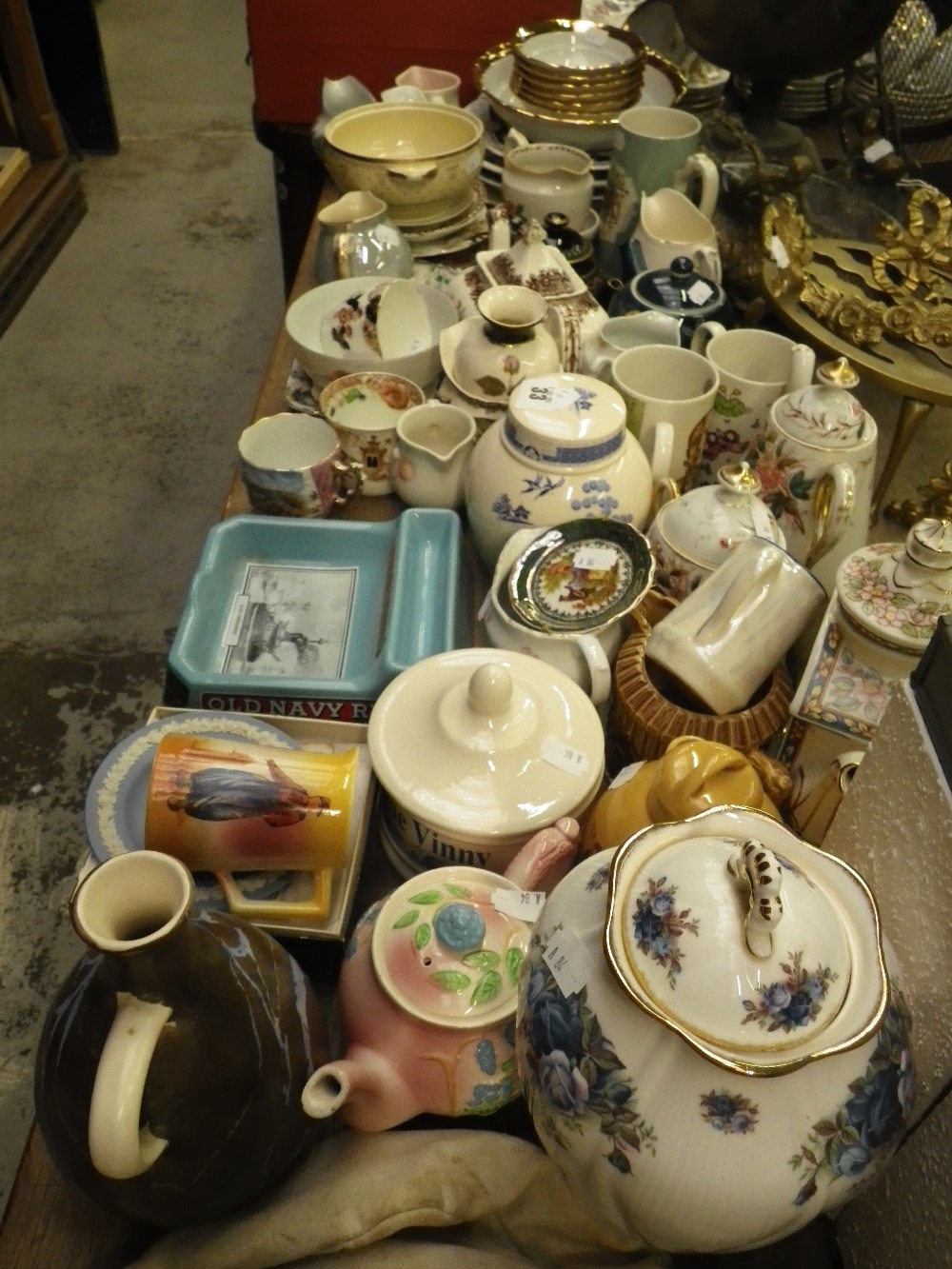 An `Old Navy Rum` advertising ash tray and a quantity of decorative ceramics