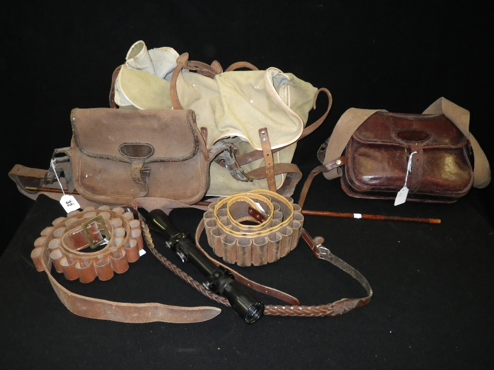 A quantity of cartridge holding belts, bags and similar items