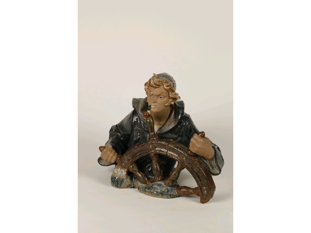 Lladro - "Seaman" A large study of a sailor at the wheel sculpted by Salvador Debon and issued