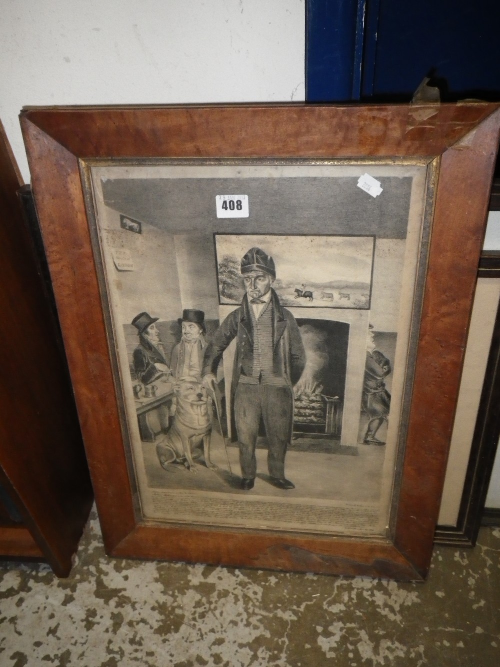 A primitive early 19th century lithograph depicting Robert Redman, dated 1824 together with