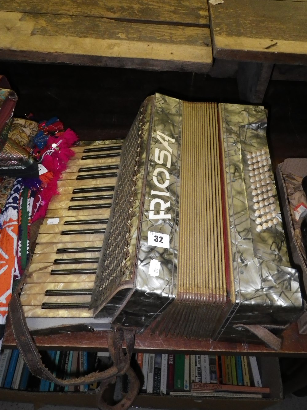 A vintage "Riosa" piano accordion