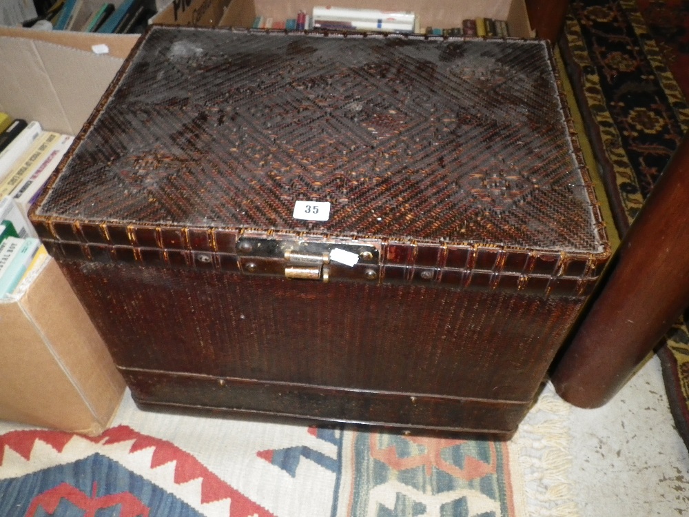 An Oriental woven box