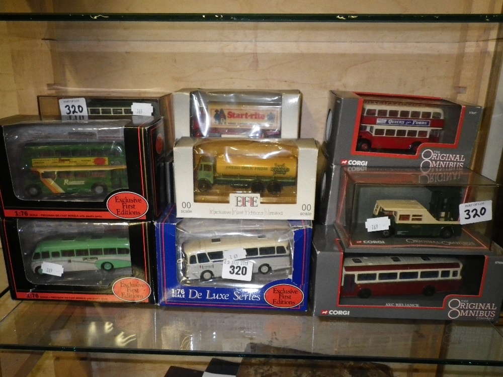 A collection of Corgi and other model vehicles including `Original Omnibus` models