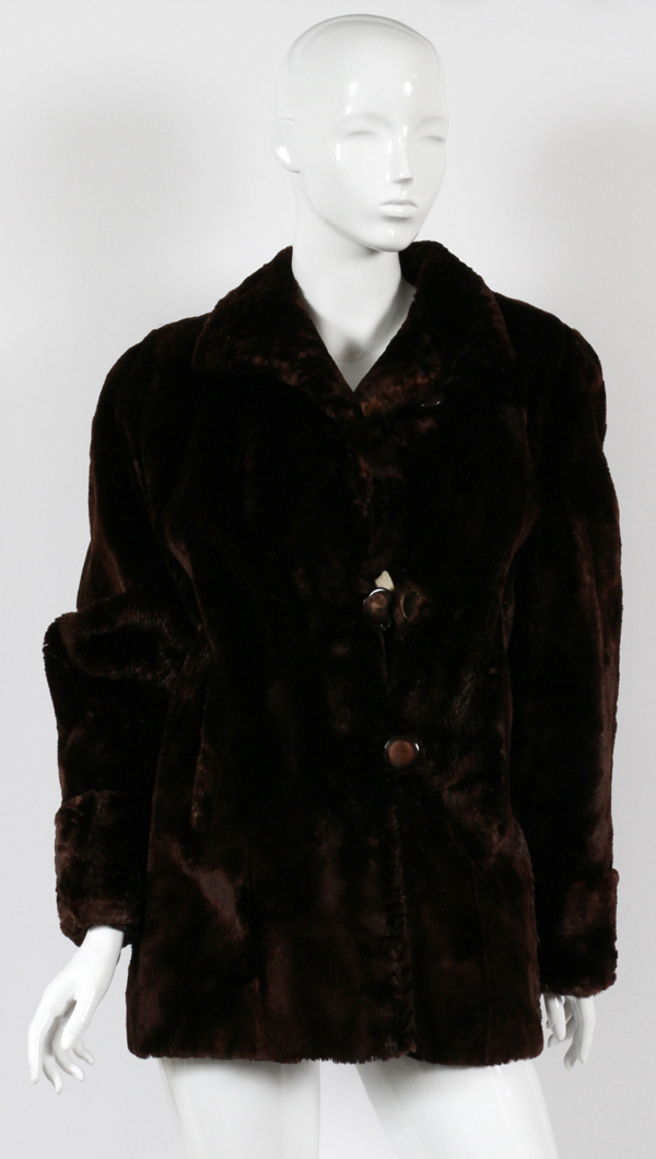 DANCHOFF FURS, DETROIT, BROWN SEALSKIN, HALF COAT, SIZE 10-12: