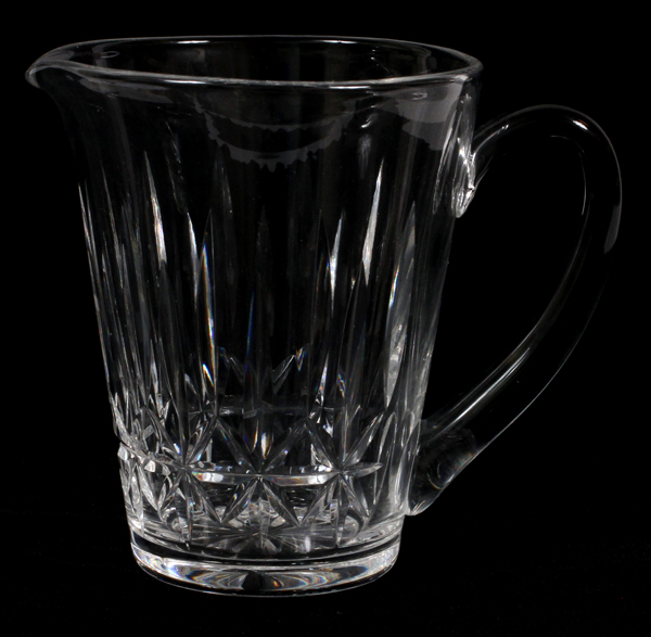 WATERFORD CUT CRYSTAL WATER PITCHER, H 6 1/4", DIA 7":