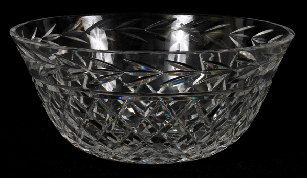 WATERFORD CUT CRYSTAL CENTERPIECE BOWL, H 3 3/4", DIA 8 3/4":