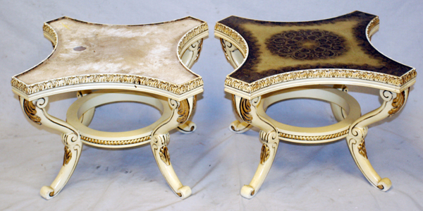 ITALIAN ROCOCO STYLE, LAMP TABLES, 2 PCS., H 18", W 26", L 26": Italian Rococo style lamp tables,