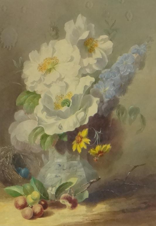 Valentine Bartholomew (Flower Painter Inordinary to Queen Victoria) - Still life watercolour view of