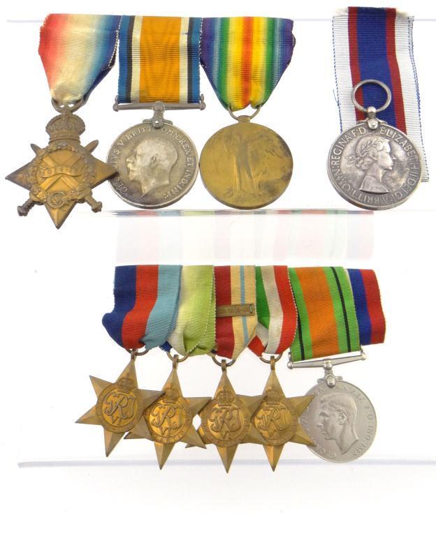 World War I/World War II British military medal group comprising 1914-18 War medal, Victory medal