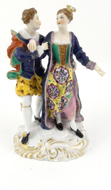 Dresden china figure group : For Condition Reports Please visit www.eastbourneauction.com