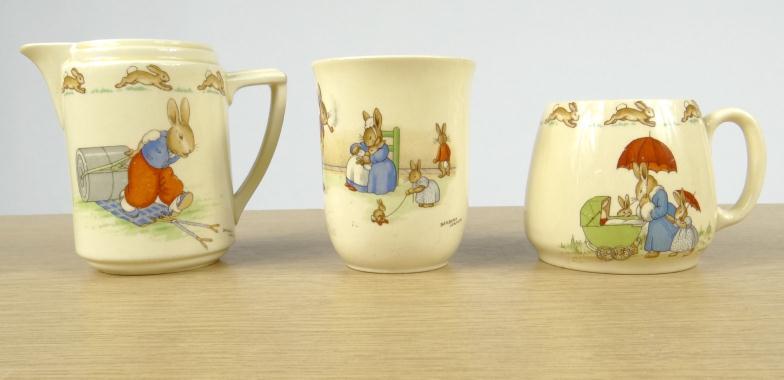 Royal Doulton Babara Vernon Bunnykins cup, beaker and jug : For Condition Reports Please visit www.