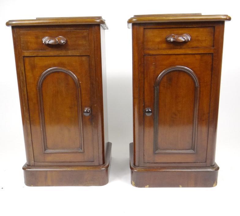 Pair of Victorian mahogany pot cupboards : For Condition Reports Please visit www.
