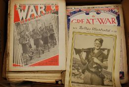 A collection of war magazines  to include War Illustrated and the Great War.