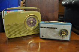 A vintage Bush radio along with a Pye radio