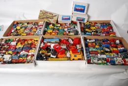 6 trays of assorted diecast toy cars including Dinky, Corgi, Matchbox etc. See illustrated.