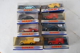 8 boxed Dinky diecast toy cars, comprising DY5 DY8 x2, DY6, DY4, DY15B, DY23, DY6B.