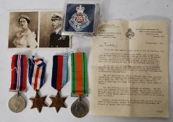 A World War 2 Medal Group - including 39-45 Star, War and Defence Medal, and a French Star, Along