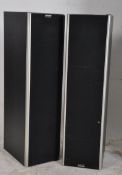 A pair of tall Acoustic Powerforce 2000 speakers. Ebonised cases with fabric mounted fronts