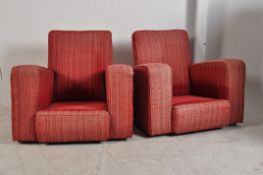 2 1930's Art Deco armchairs upholstered in the original fabric