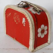 1950's vintage dolls case with 20 Victorian faux ivory bone gaming counters and an articulated