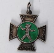 Rupert The Bear: A 1930's hallmarked silver Daily Express Rupert League 'Merit' medal / badge. Being