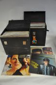 Two boxes of vintage vinyl record LP's to include 80's, Rock & Roll, Duran Duran and many others.