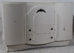 A 1940's painted cocktail cabinet / sideboard having metamorphic action to centre with cupboard