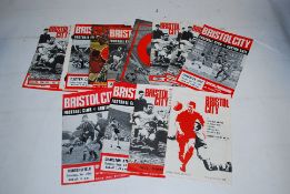 A selection of 1960's Bristol City football programmes to include Vs Leicester City 1969,