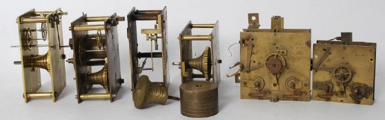 A collection of mainly fusee clock movements and parts