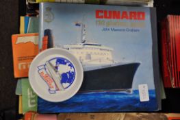 A collection of items from Cunard and P&O cruises, including Queen Mary deck plans, Canberra