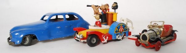 A collection of diecast toy cars to include Chitty Chitty Bang Bang Corgi, Popeye Paddlewagon and an