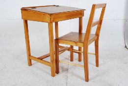 Triang childs pine desk and chair. 64cm x 55cm x 43cm