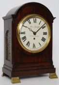 A mahogany cased single train chain driven bracket clock with white painted dial signed John