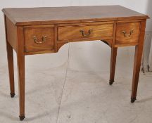 A Georgian 19th century solid mahogany writing table desk. The squared legs with spade feet