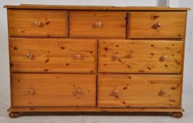 A good Victorian style pine dresser base. Comprising 3 short drawers over 4 deep drawers beneath.