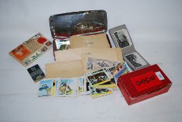 A good collection of ephemera to include vintage stamps 'Man On The Moon' bubblegum cards and