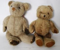 Two vintage stuffed toy teddy bears