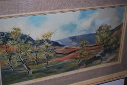 3 mid 20th century oil on board paintings of rural scenes in the English school style. Unsigned in