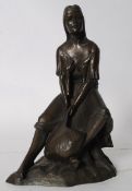 David Smith - a 20th century limited edition hollow cast bronze statue of a lady. Signed by the