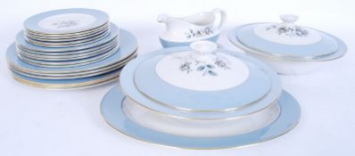 A decorative Royal Doulton Rose Elegans part dinner  service to include plates, platters, side