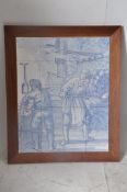 A mid 20th century blue and white Portugese tile picture of bakers after Jan Joris Van Vliet