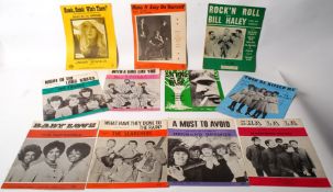 12 pieces of 1960`s sheet music to include The Troggs, Georgie Fame, The Crystals, The Supremes etc