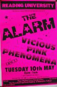 Music Memorabilia. An unframed `Alarm` music gig poster. Notation for Reading University, `Vicious