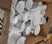 A bone china tea service inc teapot , coffee cans and saucers, blue and white china etc