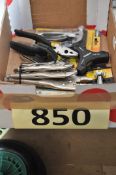 A collection of NEW tools including Rolson and WorkZone, pliers, grips and others etc