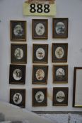 A collection of framed and glazed lithograph prints of birds to include 19 miniatures and 1 larger
