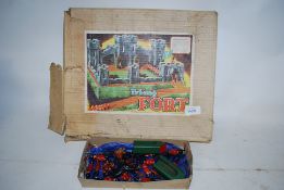 A vintage toy Triang fort and a quantity of lead soldiers.